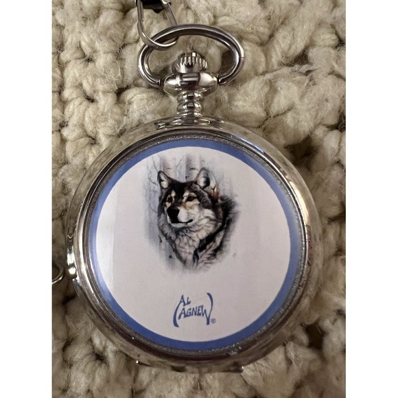 Westminster Pocket Watch Coyote Wolf Men's Watch Tested And‎ Works - Picture 1 of 6